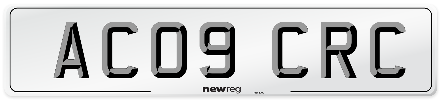 AC09 CRC Number Plate from New Reg